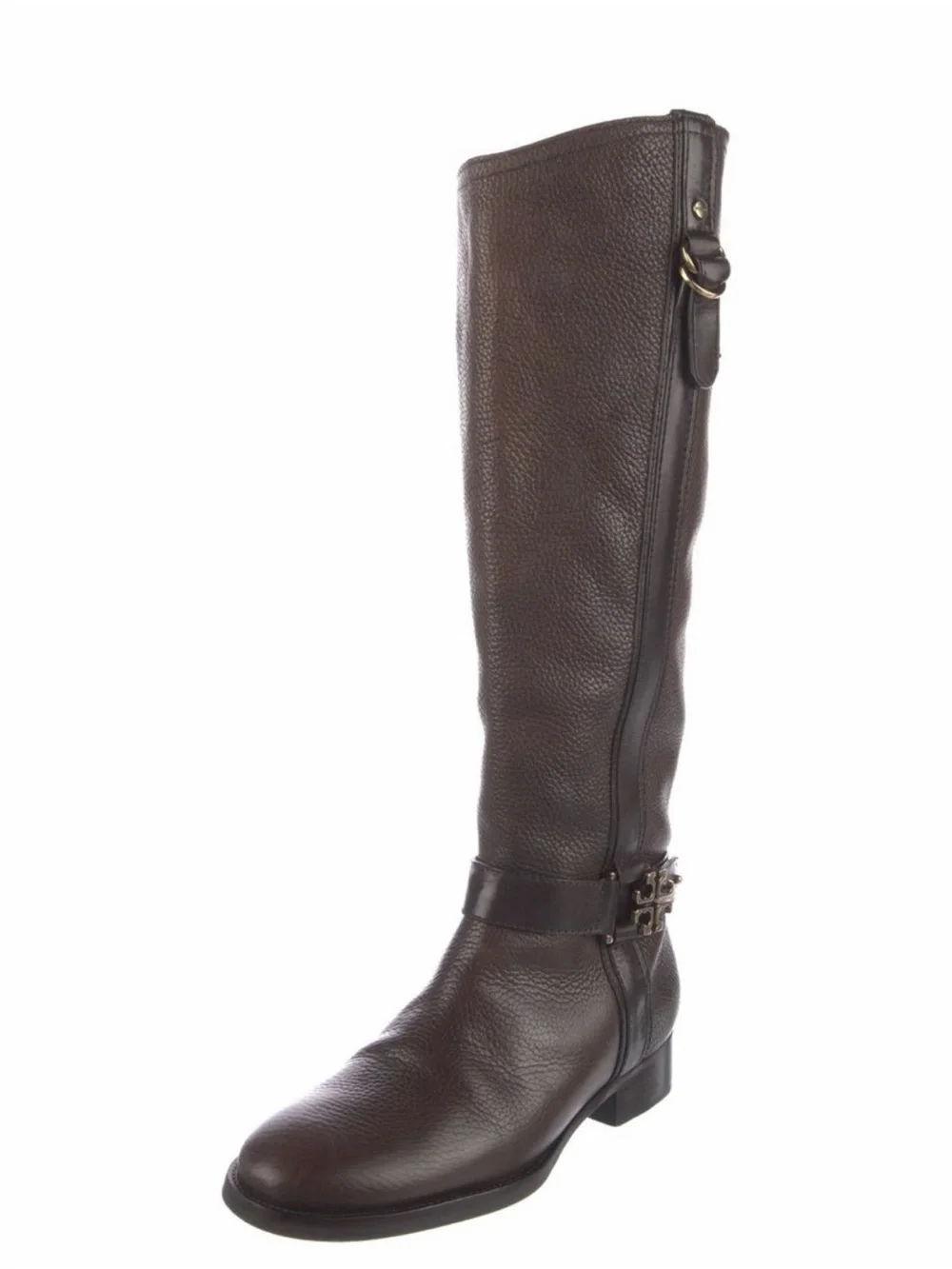 Tory Burch Brown Leather Riding Boots